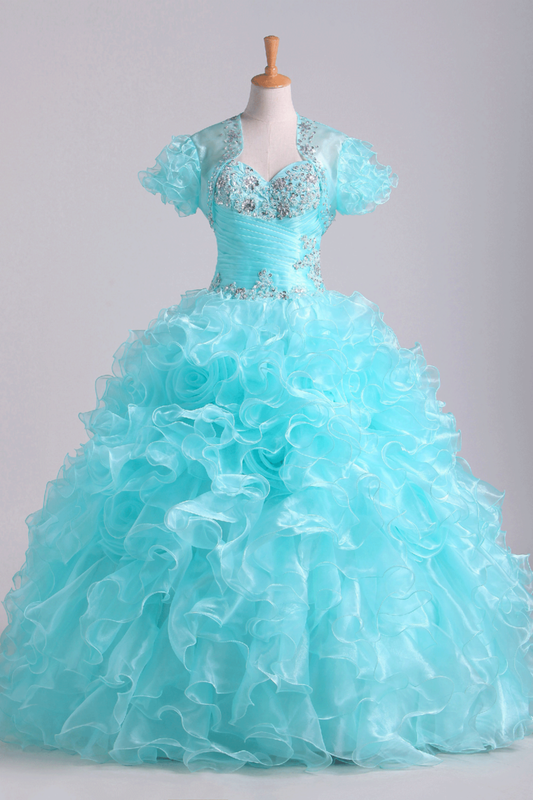 2024 Quinceanera Dresses Fabulous Sweetheart Ruffled Bodice Floor Length