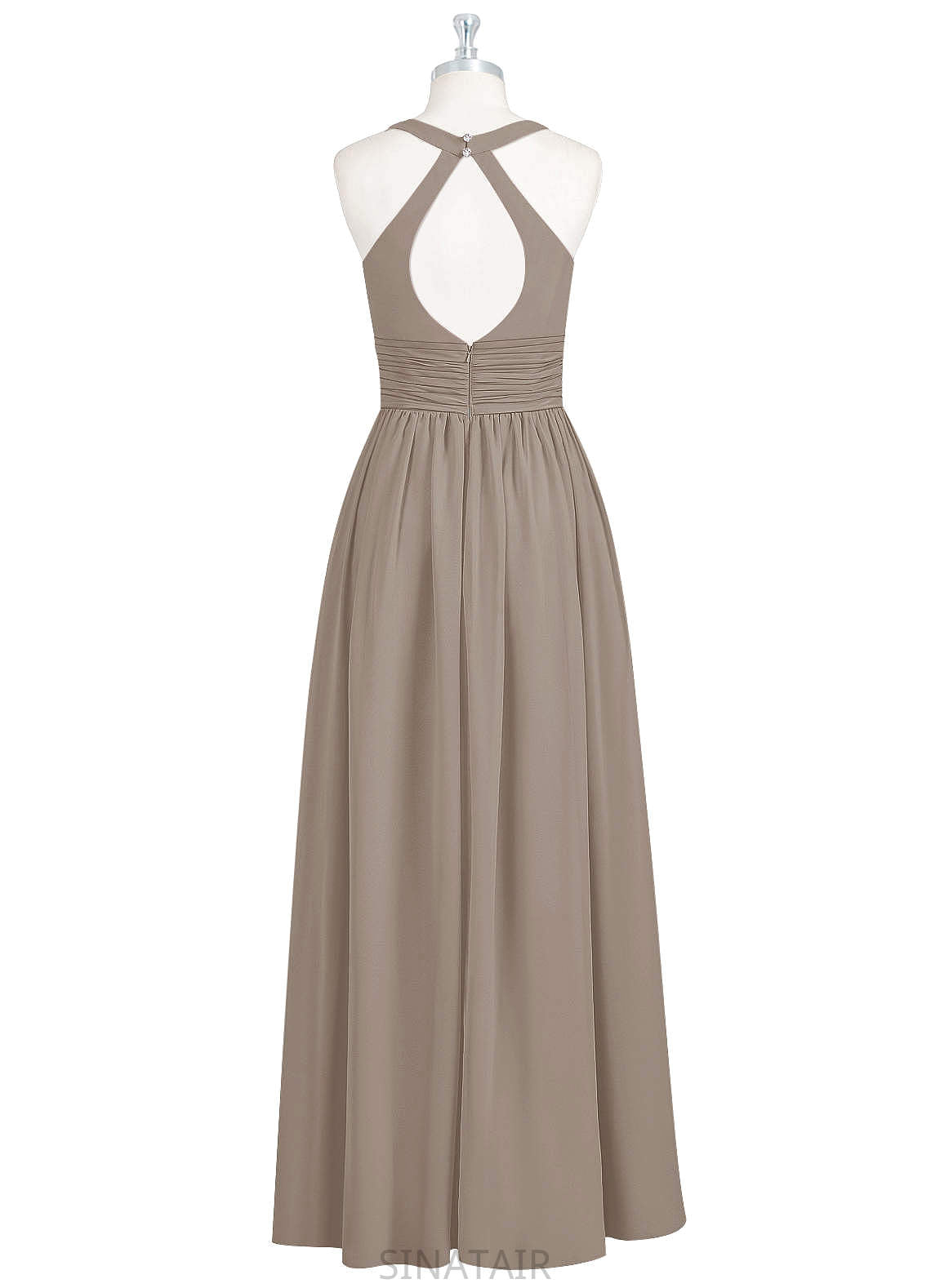 Luciana Spaghetti Staps Sleeveless Natural Waist A-Line/Princess Floor Length Bridesmaid Dresses