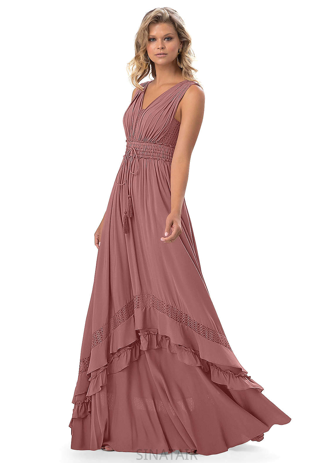 Lexi Sleeveless Natural Waist One Shoulder Trumpet/Mermaid Floor Length Bridesmaid Dresses