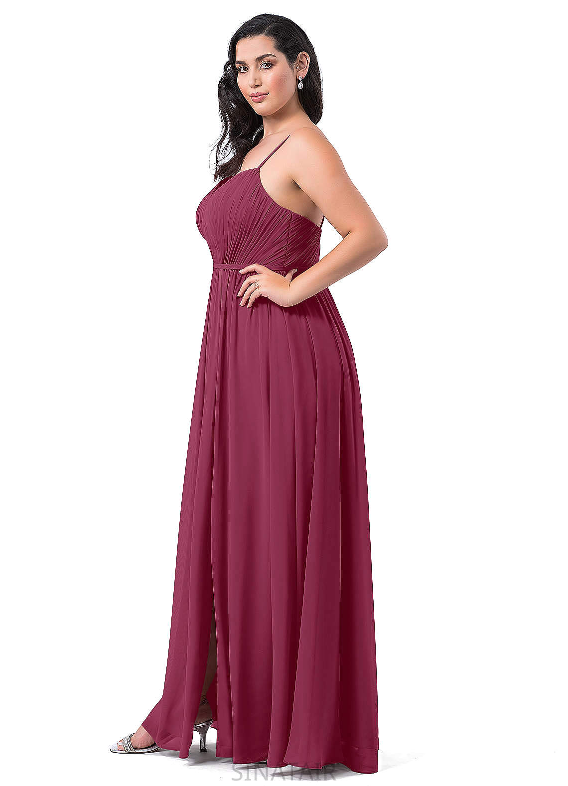 Kali Sleeveless Natural Waist Floor Length Straps A-Line/Princess Bridesmaid Dresses