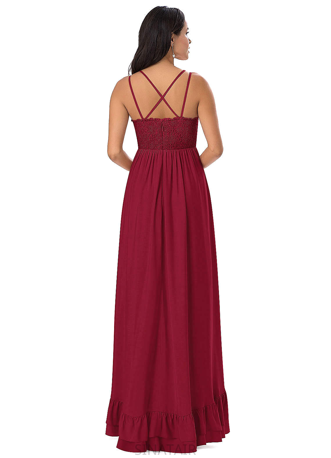 Lucile Floor Length Natural Waist A-Line/Princess Sleeveless V-Neck Bridesmaid Dresses