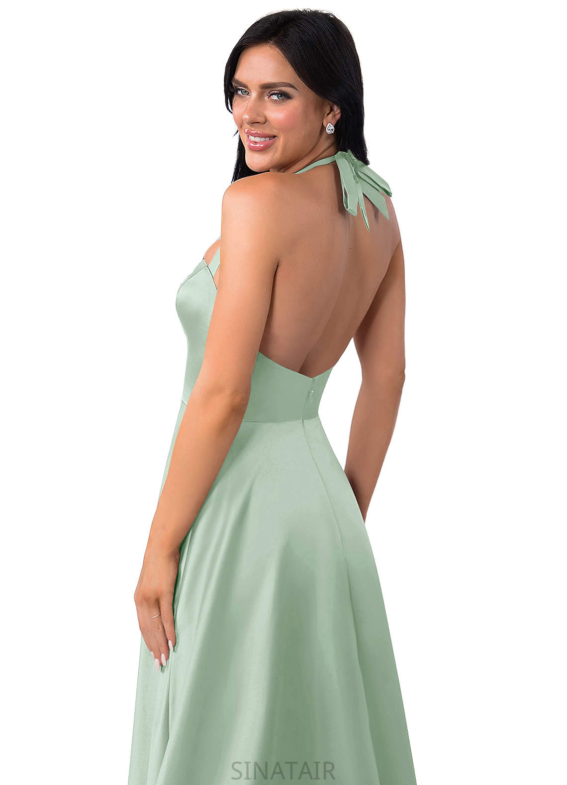 Jenna Floor Length Natural Waist V-Neck Sleeveless A-Line/Princess Bridesmaid Dresses