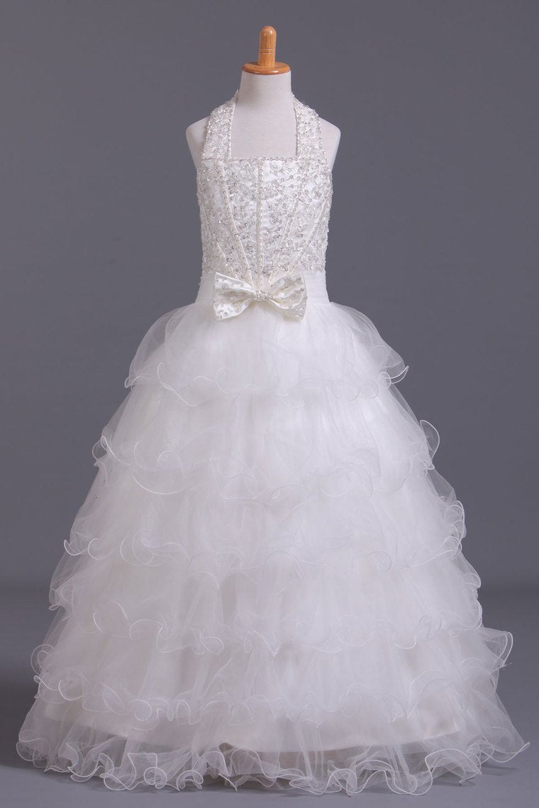 Lovely Flower Girl Dresses Ball Gown Halter Tulle