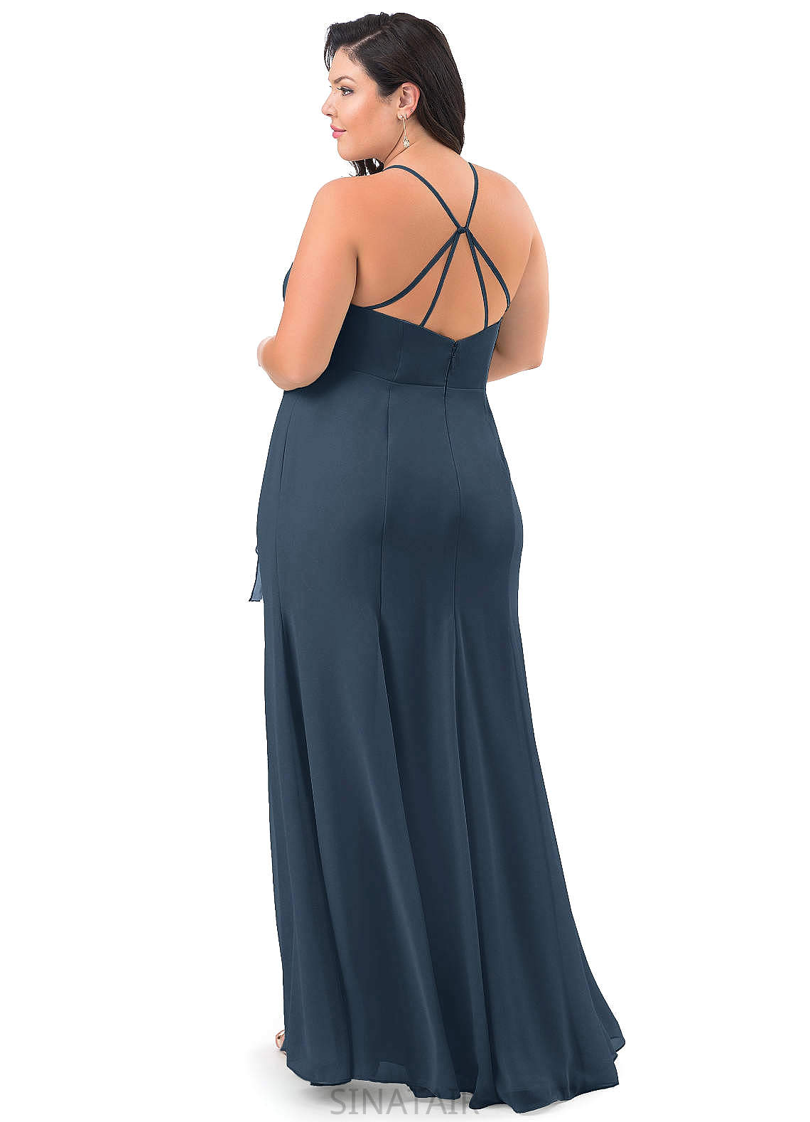 Alena Natural Waist A-Line/Princess Sleeveless Off The Shoulder Floor Length Bridesmaid Dresses