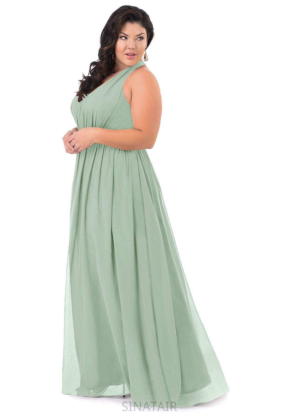 Willa Floor Length Trumpet/Mermaid Natural Waist Sleeveless Spandex Bridesmaid Dresses