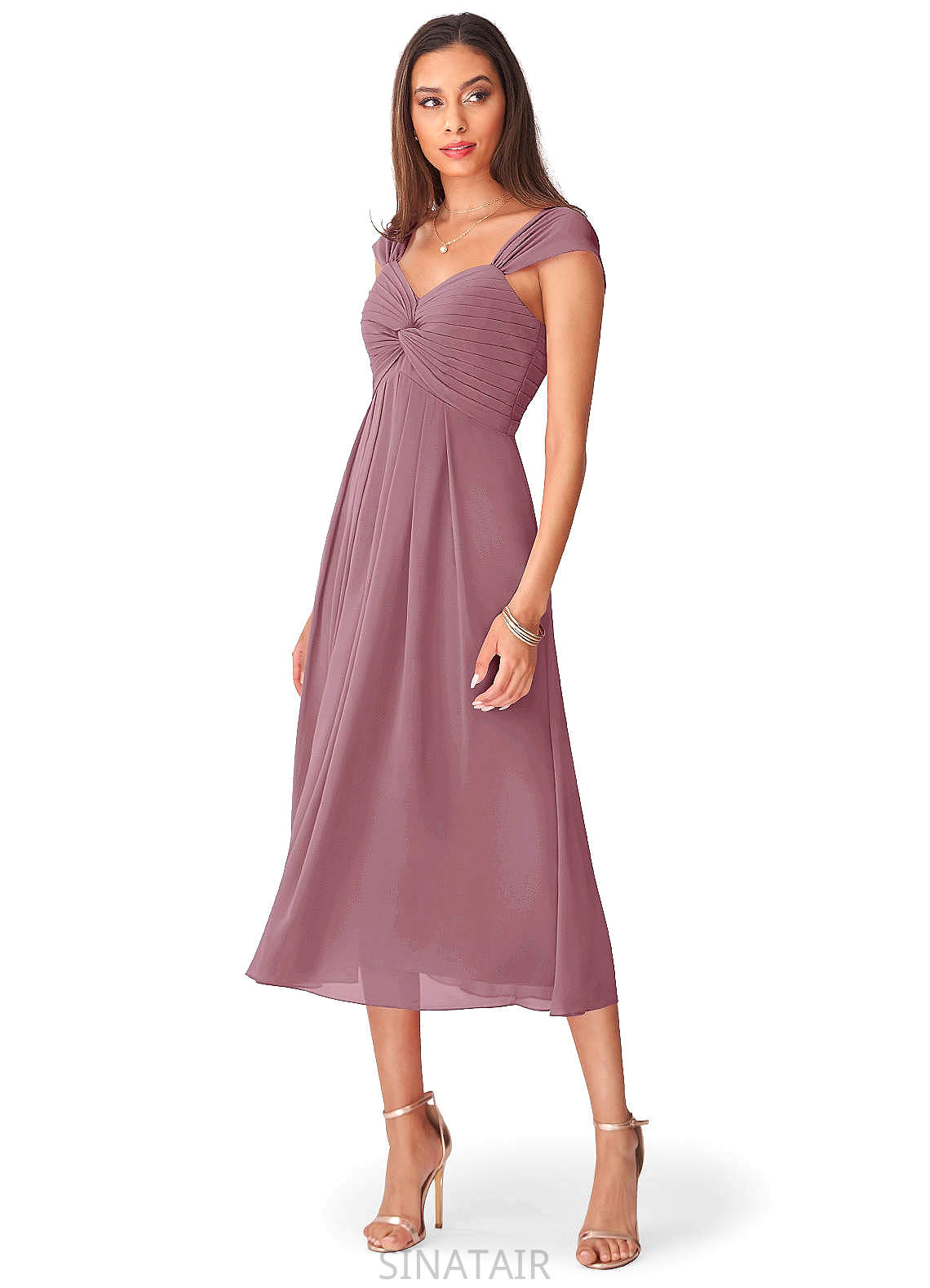 Kimberly Natural Waist Sleeveless V-Neck Floor Length A-Line/Princess Bridesmaid Dresses