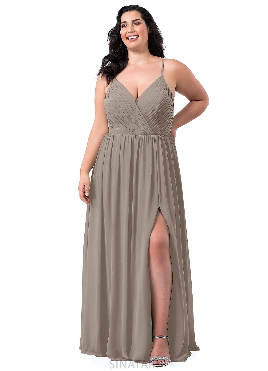 Kaydence Floor Length A-Line/Princess V-Neck Natural Waist Sleeveless Bridesmaid Dresses