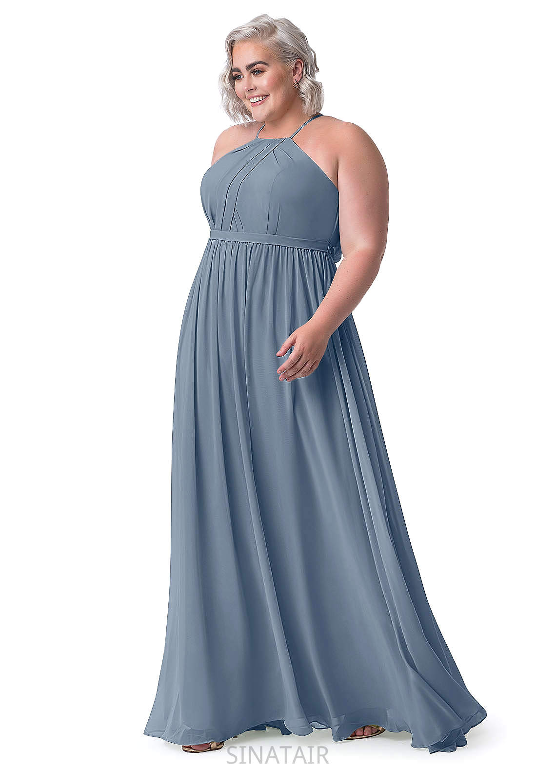 Holly V-Neck Natural Waist A-Line/Princess Floor Length Sleeveless Bridesmaid Dresses