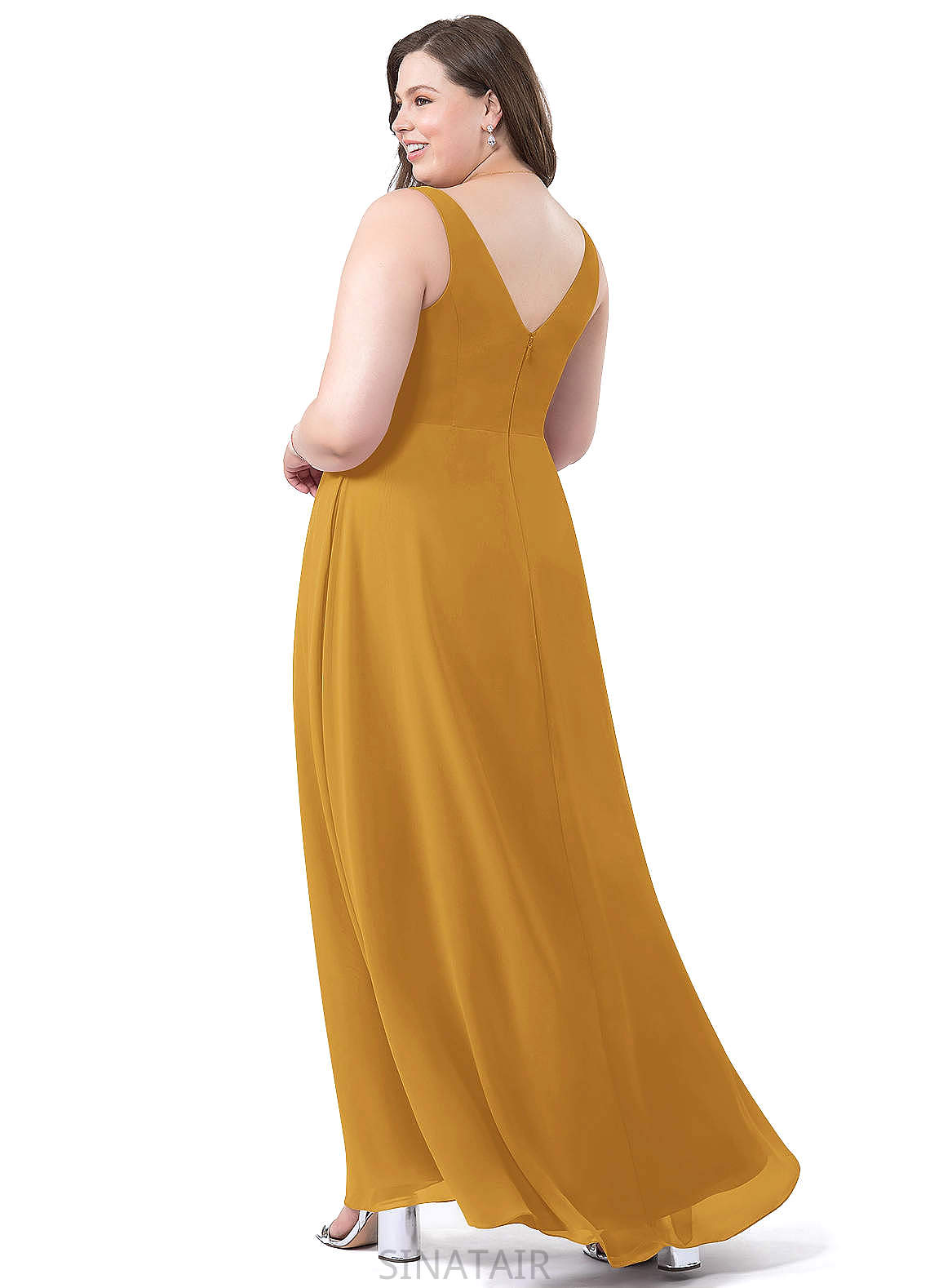 Hanna Sleeveless Natural Waist A-Line/Princess Spaghetti Staps Floor Length Bridesmaid Dresses