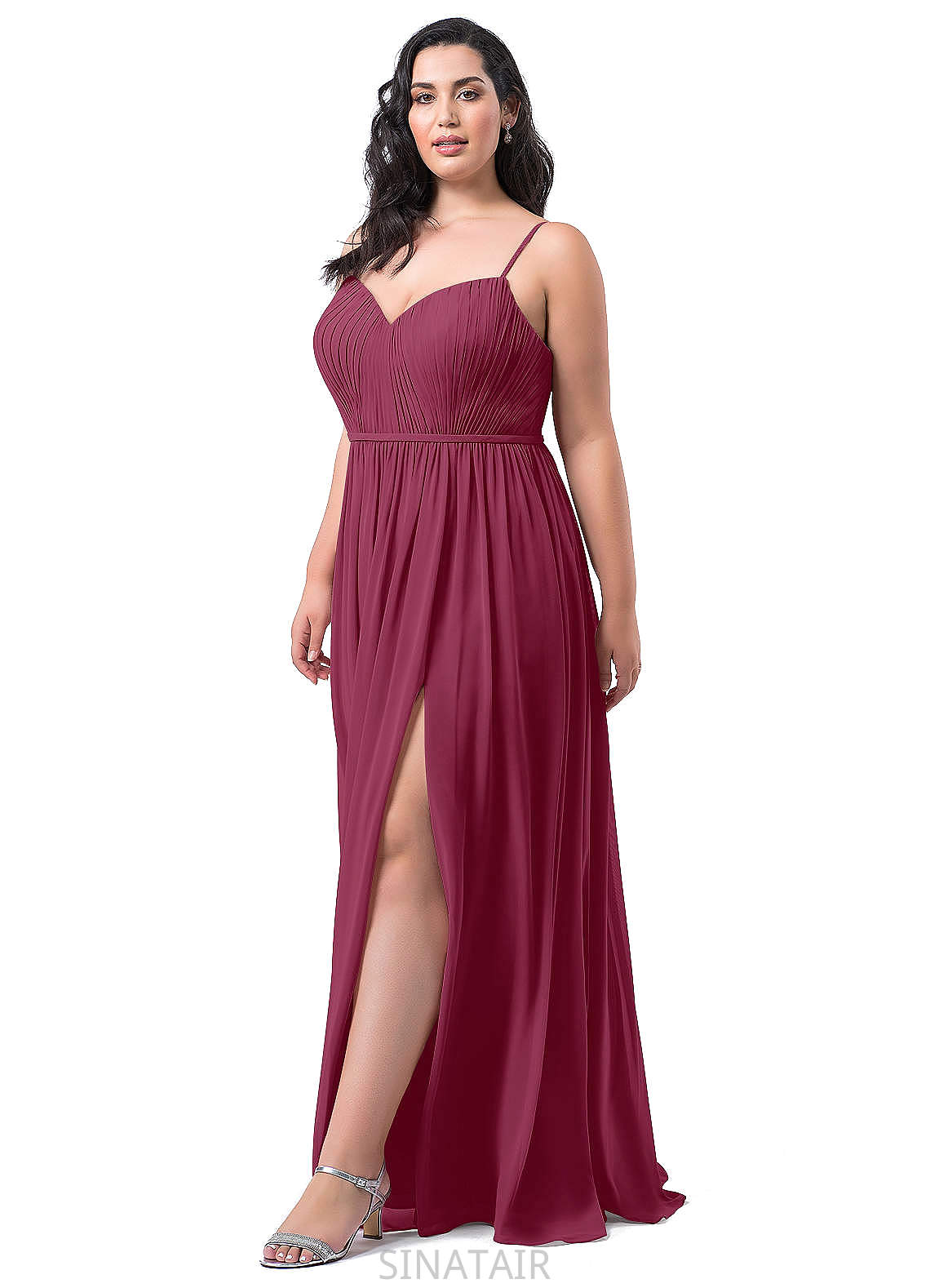 Kali Sleeveless Natural Waist Floor Length Straps A-Line/Princess Bridesmaid Dresses