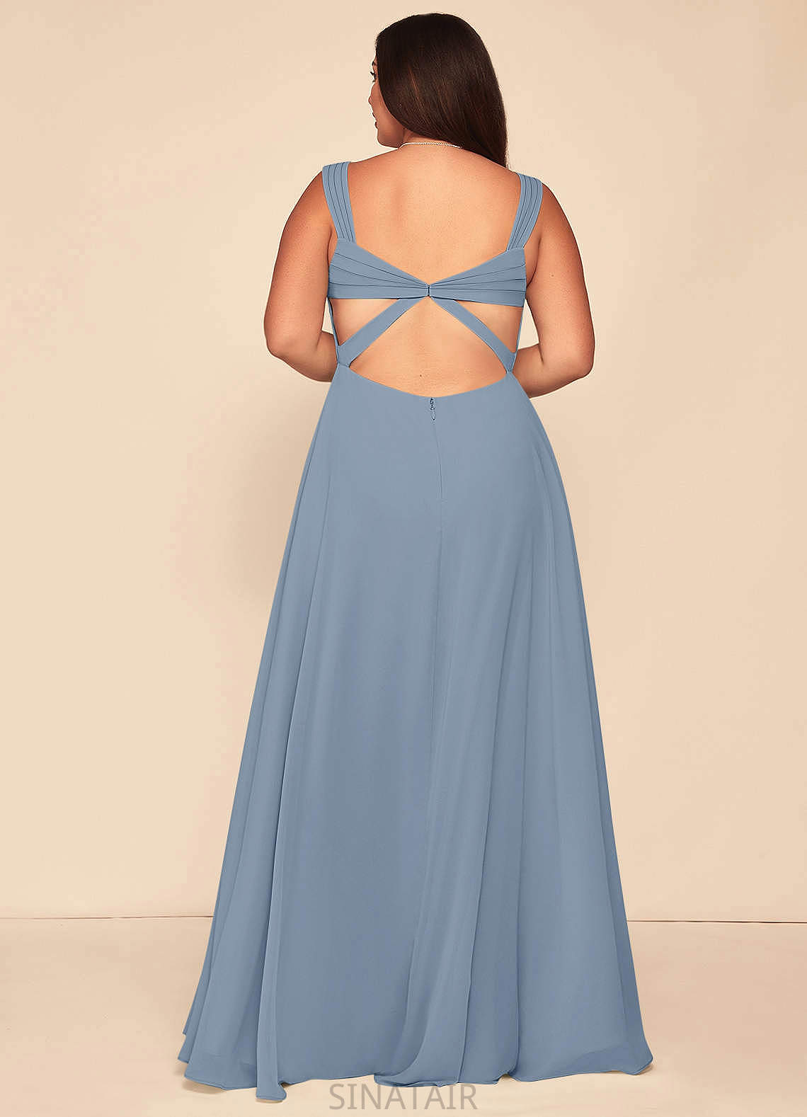 Evelyn Floor Length Natural Waist Halter A-Line/Princess Sleeveless Bridesmaid Dresses