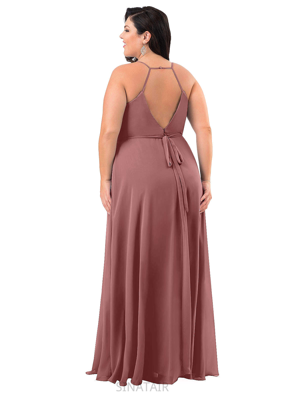 Cora Floor Length V-Neck Natural Waist Sleeveless A-Line/Princess Bridesmaid Dresses