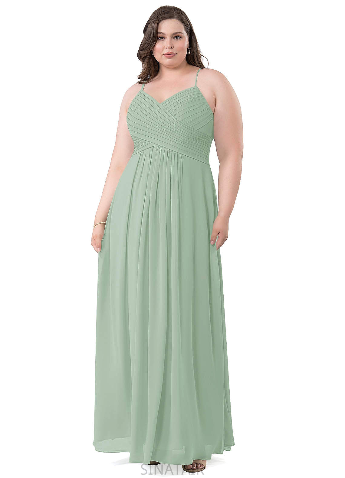 Lana Sleeveless Floor Length V-Neck Natural Waist A-Line/Princess Bridesmaid Dresses