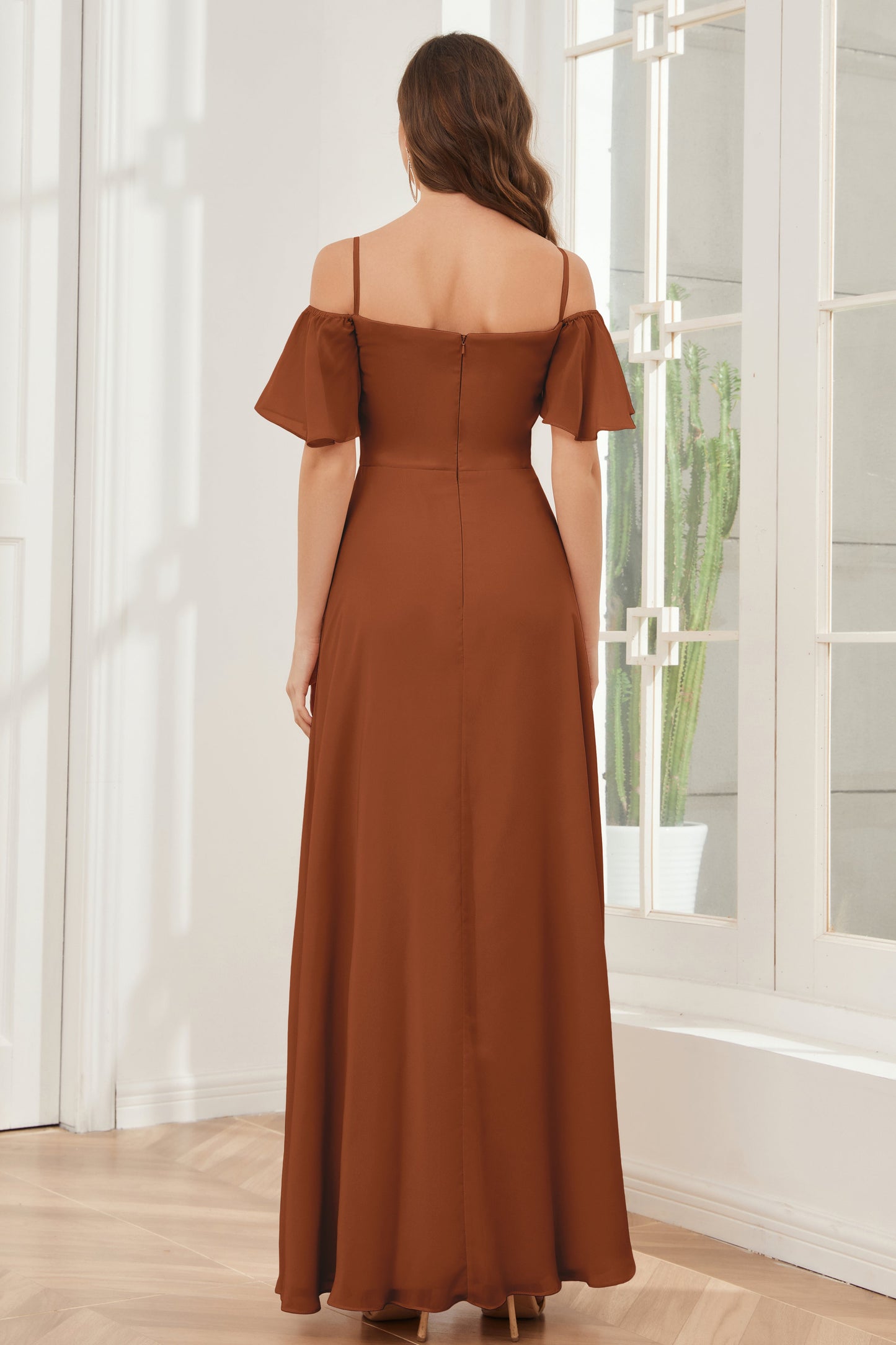 A-line Off the Shoulder Chiffon Bridesmaid Dresses