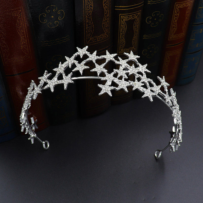 Classic Rhinestone Shiny Star Headband Women Wedding Headpiece