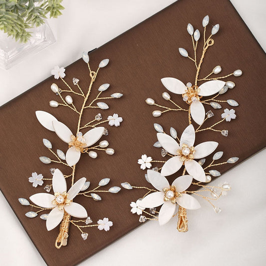 Flower Leaf Headpieces Hairpins Bride Noiva Bridal Wedding Party