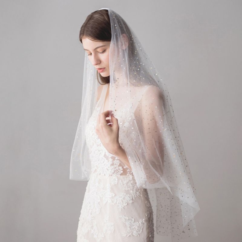 One Layer Tulle Ivory Mid Length Wedding Veil