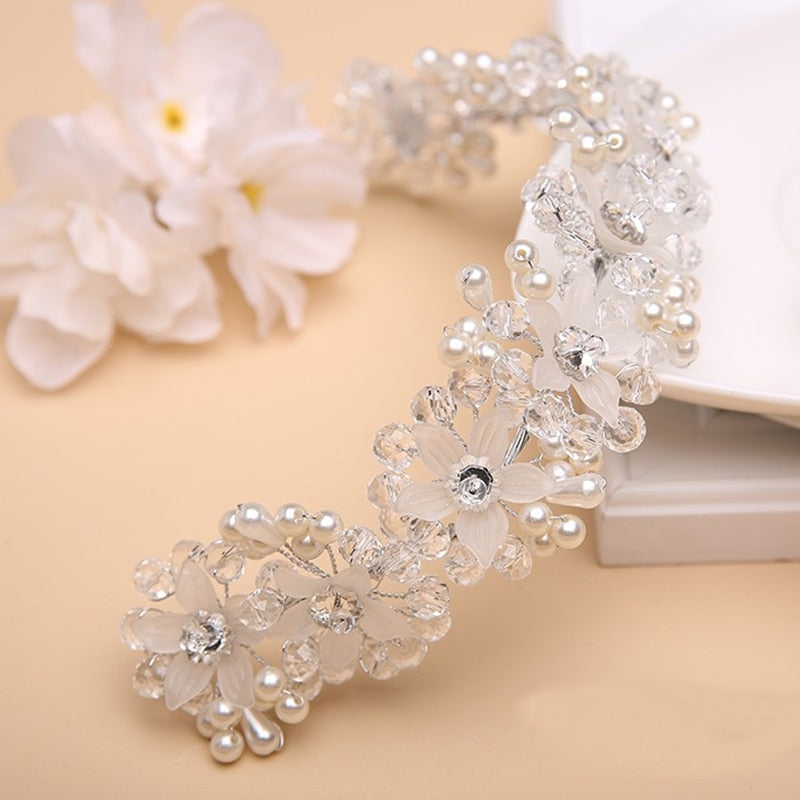 Simulated Pearl Headband Girls Headdress Hair Ornaments Wedding Party Graduation Headpiece