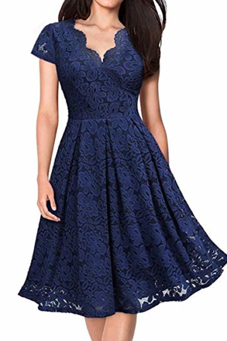 Lace Cocktail Dress Vintage Bridesmaid Short A-Line Evening Dresses