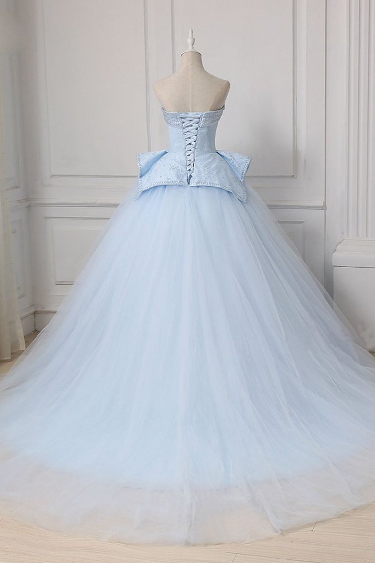 Sweetheart Ball Gown Beading Tulle Prom Dress Court Train Quinceanera SRSP5FLTMDC