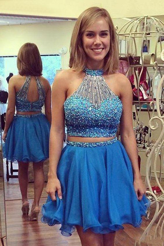 Halter Sleeveless With Beaded Homecoming Dresses Angel Two Pieces CD11460