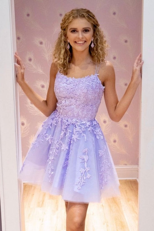 PURPLE TULLE COCKTAIL Justine Homecoming Dresses DRESS CD12809