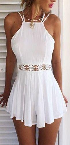 White Spaghetti Strap Halter Open Back Cut Maya Homecoming Dresses Lace Out Waist Pleated Short DH1533