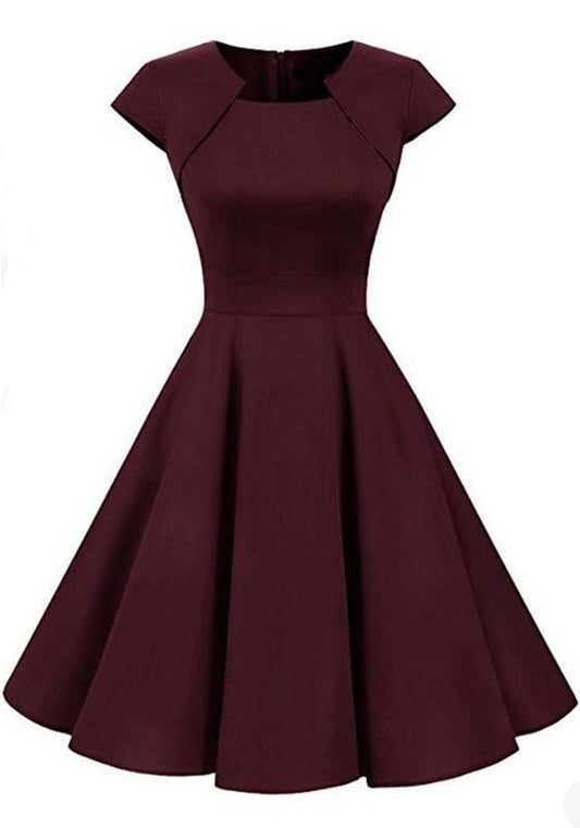 A-Line Irregular Draped Round Neck Long Sleeve Midi Dress Kit Homecoming Dresses CD17499