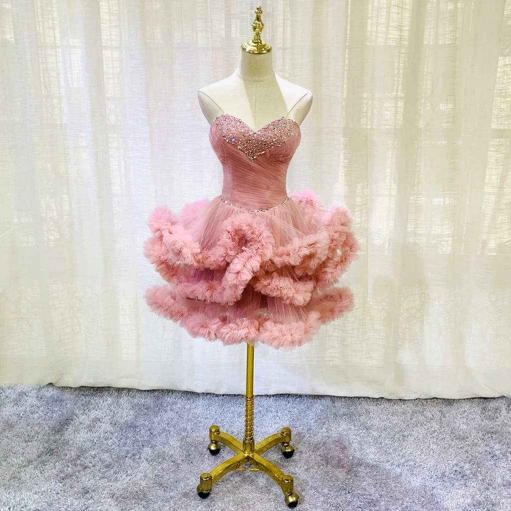 Lovely Sweetheart Beaded Short Dress Party Pink Aliana Cocktail Homecoming Dresses Dress CD21263