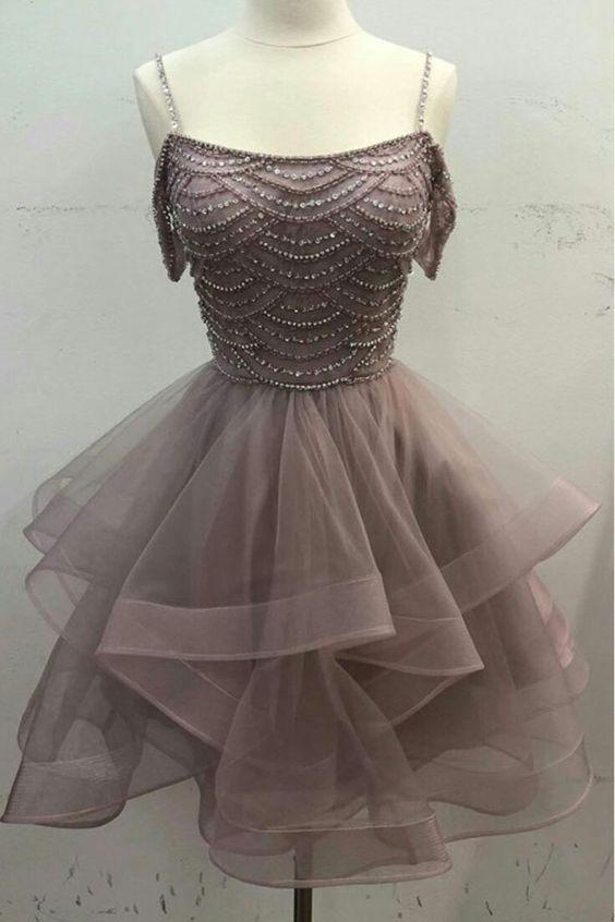 Beaded Homecoming Dresses A Line Lillie Cocktail Dress CD23330