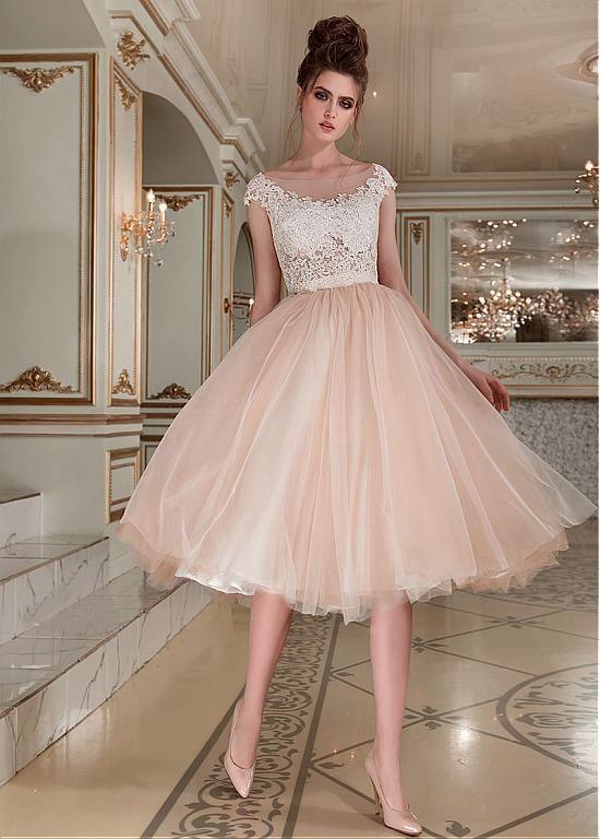 Fantastic Tulle Bateau Neckline Tea-Length Ball Gown With Daisy Homecoming Dresses Lace Beaded Appliques DH2663