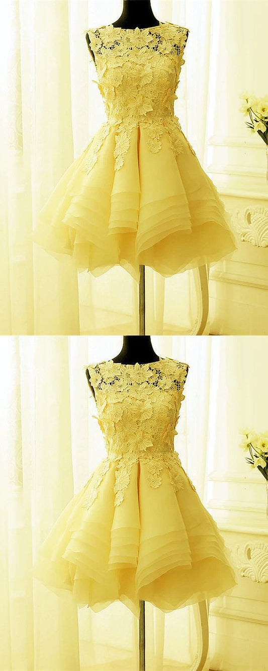 Yellow Short Dresses Semi Formal Dresses Short Dress Janiya Homecoming Dresses Cocktail CD2732