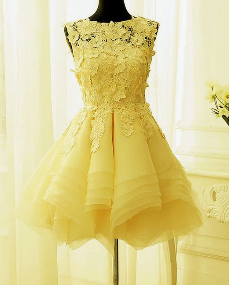 Yellow Short Dresses Semi Formal Dresses Short Dress Janiya Homecoming Dresses Cocktail CD2732