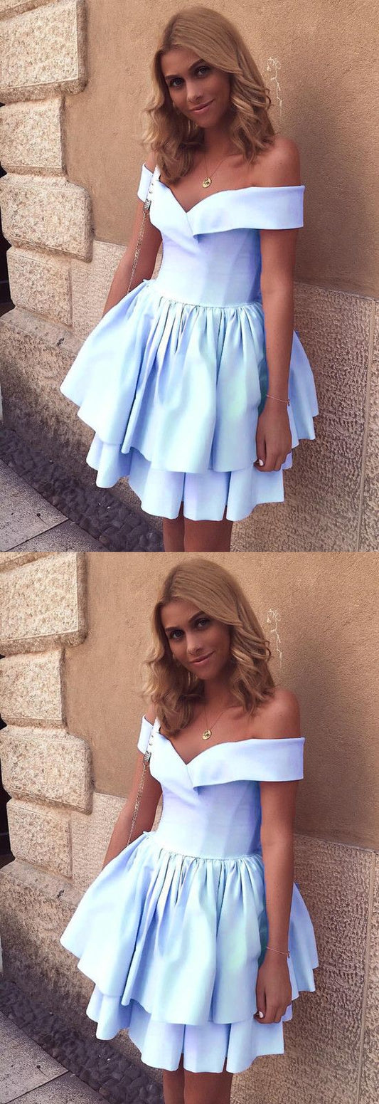 Baby Blue Cocktail Blanche Homecoming Dresses Short Dresses Semi Formal Dress Short Dress Light Blue CD2824