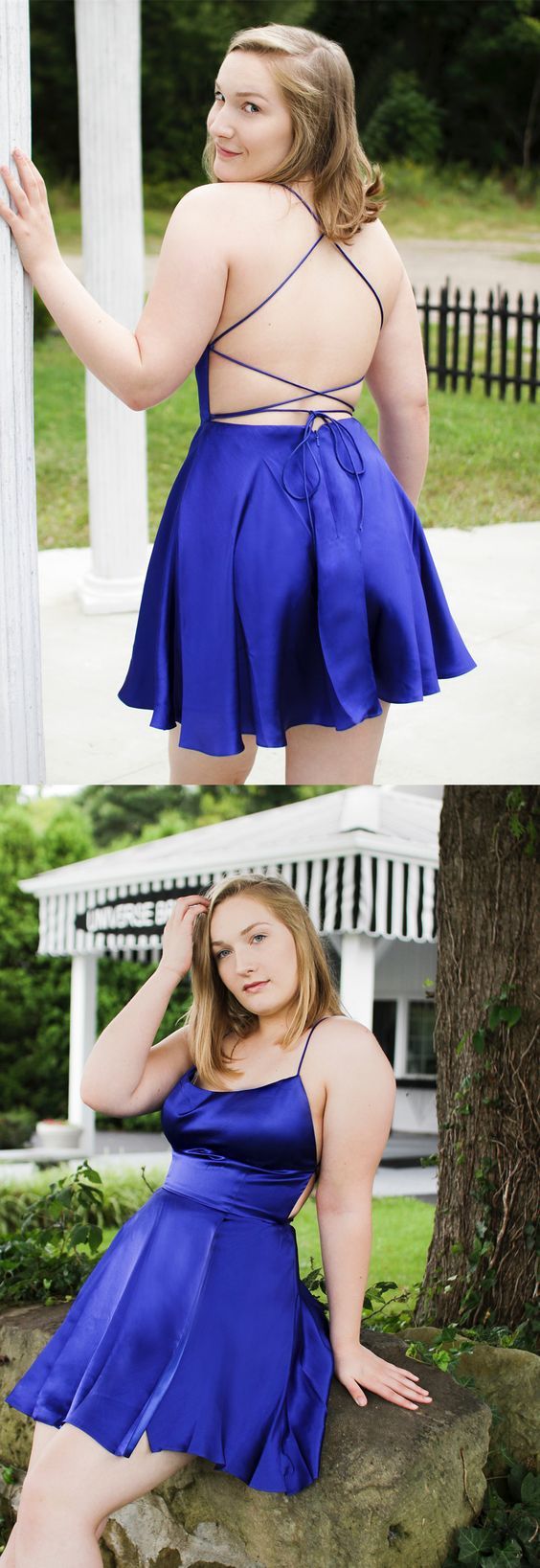 Plus Size For Teen Royal Blue Homecoming Dresses Lizeth Cheap Hoco Dress CD2934