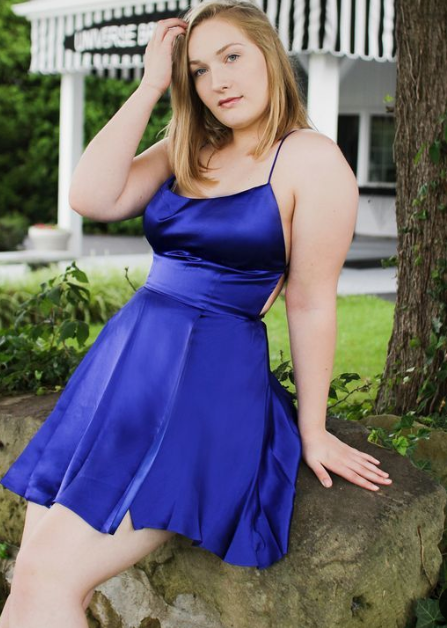 Plus Size For Teen Royal Blue Homecoming Dresses Lizeth Cheap Hoco Dress CD2934