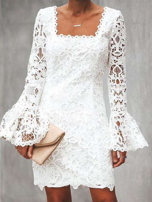 Long Sleeve Lace Homecoming Dresses Louise Above Knee Sweet CD6960