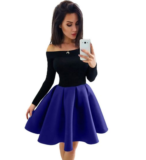 Cute Long Sleeve Short Alexia Homecoming Dresses CD7662