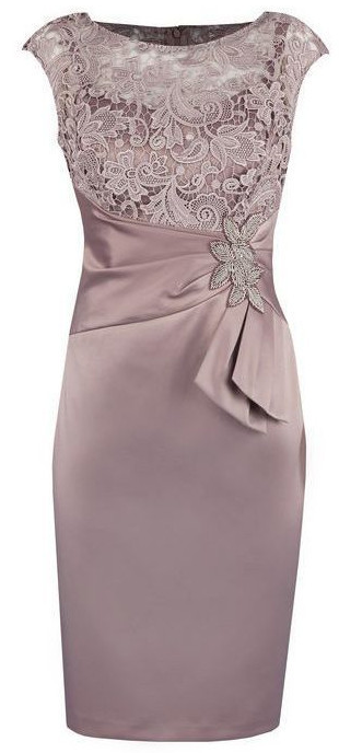 Sheath Grey Bateau Cap Sleeves Mother Of The Homecoming Dresses Lace Christine Bride With Appliques DH820