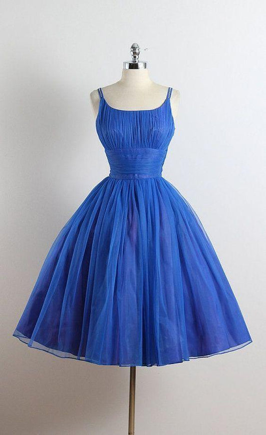 Vintage Style A -Line Sleeves Homecoming Dresses Margaret Cocktail Tulle Knee Length Dresses CD9246