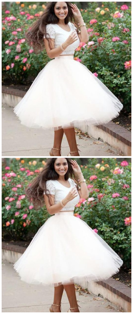 Custom Made Morden Short Two Pieces Shyann Ivory Homecoming Dresses Dresses For Cheap Dresses CD939