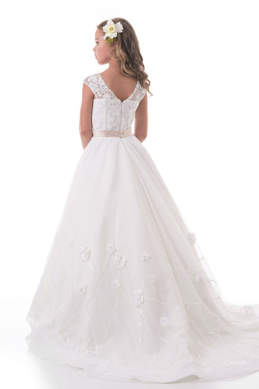 New Arrival Flower Girl Dresses A Line Scoop With Applique And Beads Organza