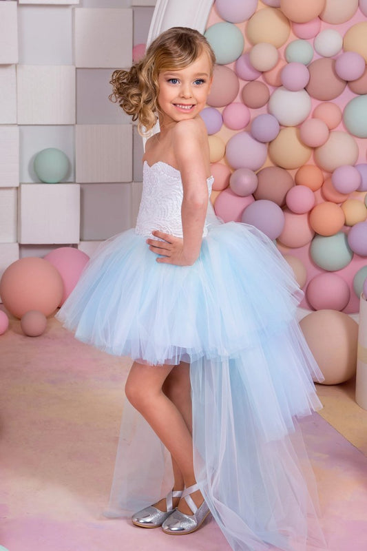 Sweetheart A Line Flower Girl Dresses Tulle & Lace Asymmetrical