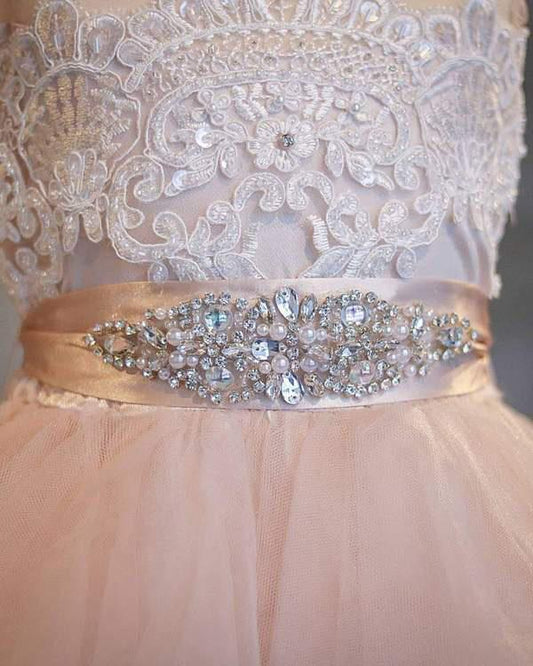 Blush Pink Flower Girl Dresses Cap Sleeve Asymmetric Tulle Lace Top Cute Dress for Kids