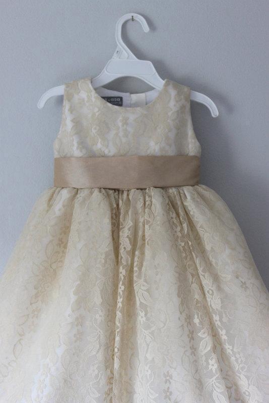 Princess A Line Lace Scoop with Bow Cheap Rustic Flower Girl Dresses JS100