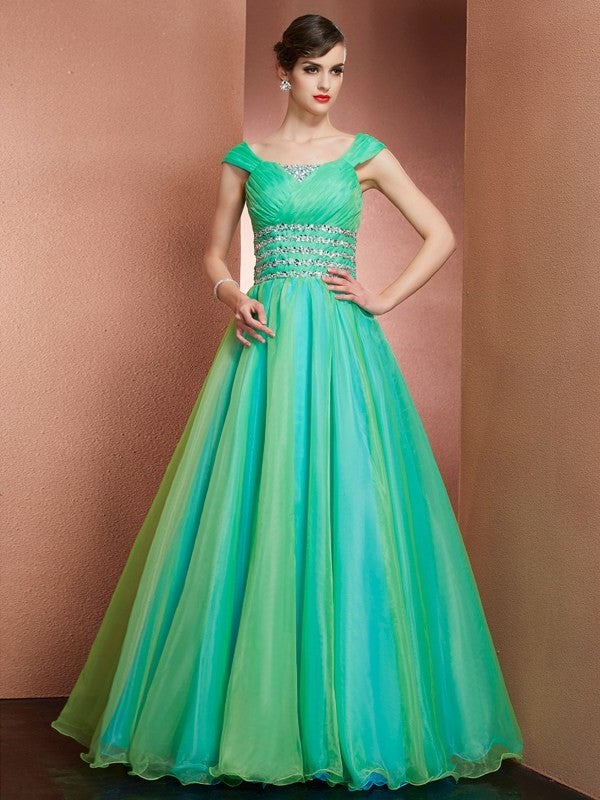 Shoulder Long Beading Ball the Off Gown Sleeveless Satin Quinceanera Dresses