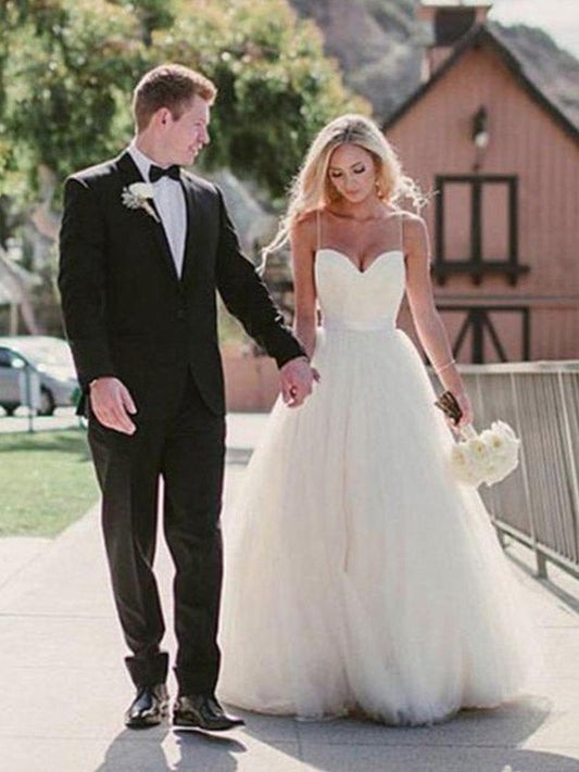 Sleeveless Ball Gown Sweep/Brush Sweetheart Train Tulle Wedding Dresses