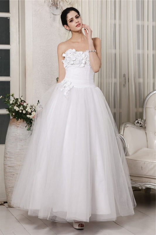 Gown Long Sweetheart Beading Ball Sleeveless Organza Wedding Dresses