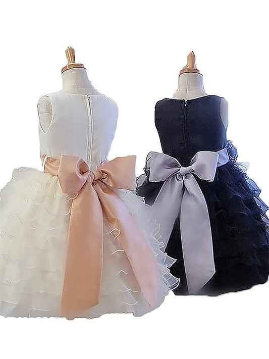 Tulle Short/Mini Hand-Made Sleeveless Jewel A-Line/Princess Flower Flower Girl Dresses