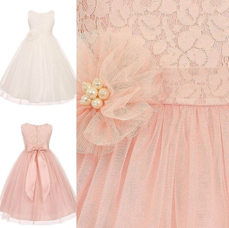 Scoop Sash/Ribbon/Belt Sleeveless Ankle-Length Tulle A-line/Princess Flower Girl Dresses